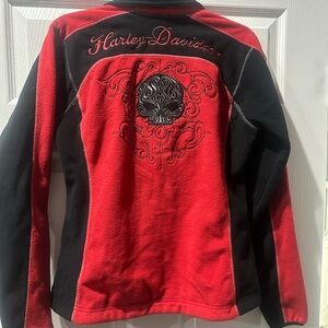 Harley-Davidson Red and Black Fleece Jacket